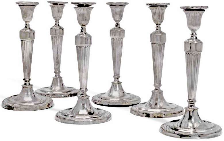 6 silver candlestick
