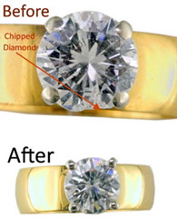 Before & after diamond ring resizing